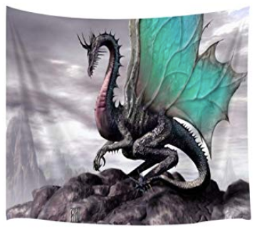 Green Dragon Tapestry Wall Hanging