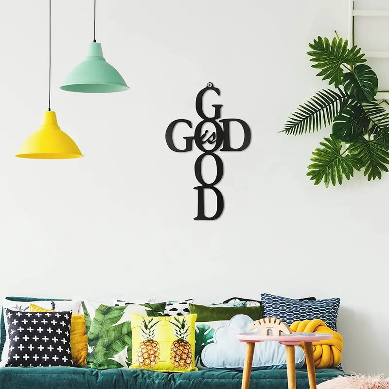 God Is Good — Metal Cross Wall Art