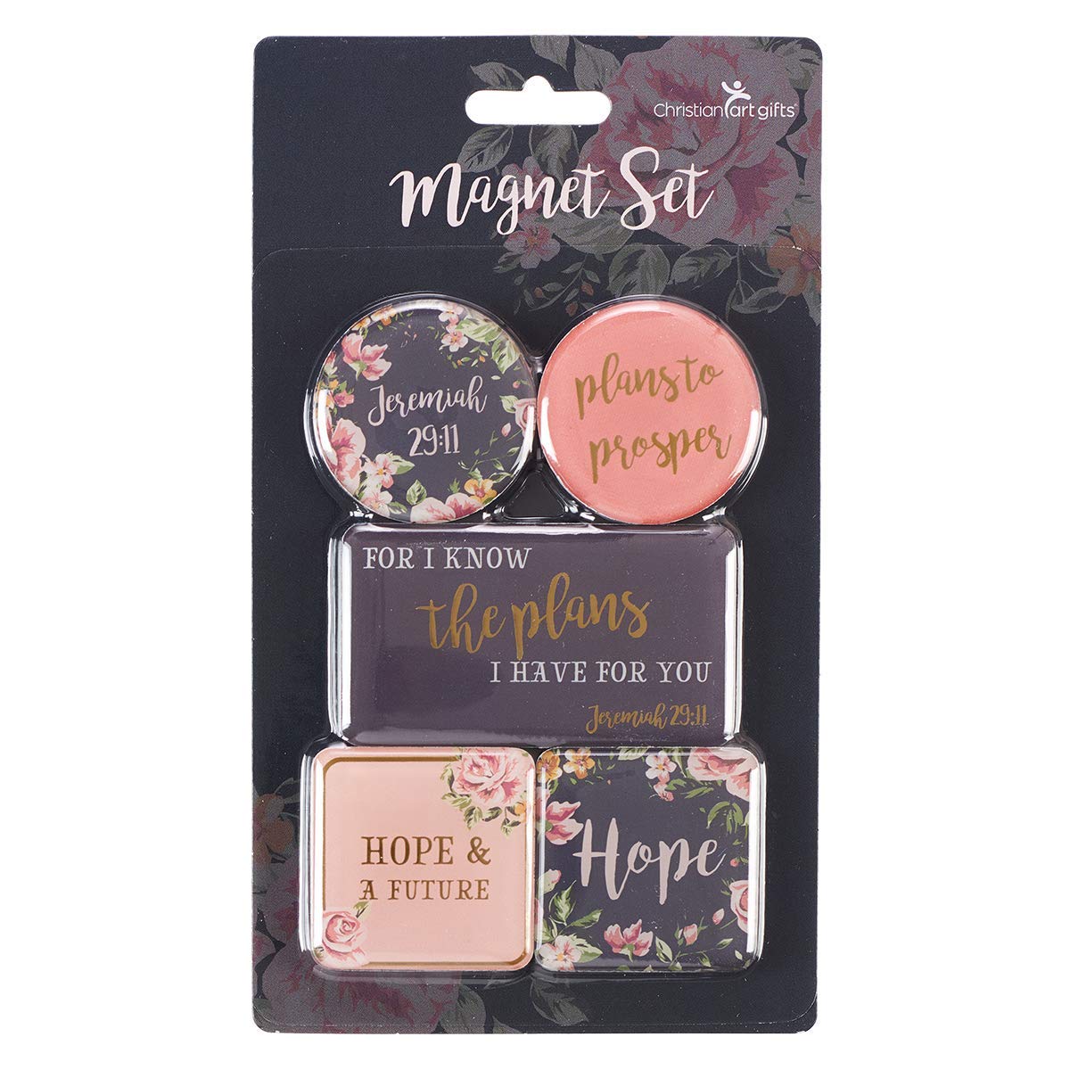 Jeremiah 29:11 — Floral Scripture Magnets (Set of 5)
