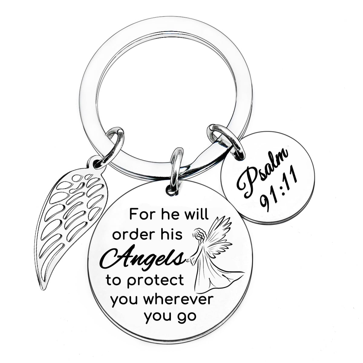 Angels Protect You — Scripture Keychain