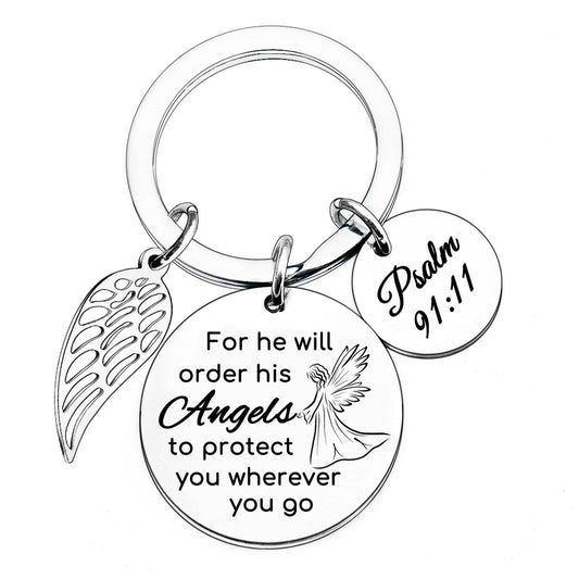Angels Protect You — Scripture Keychain