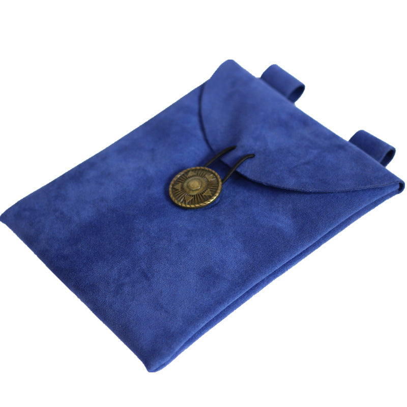 Medieval Renaissance Black Suede Leather Bag