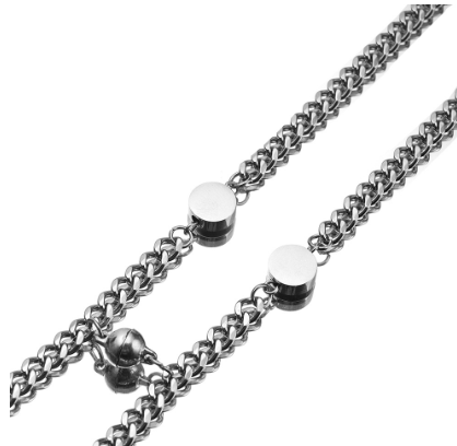 Titanium Steel Magnetic Couples Bracelet with Letters