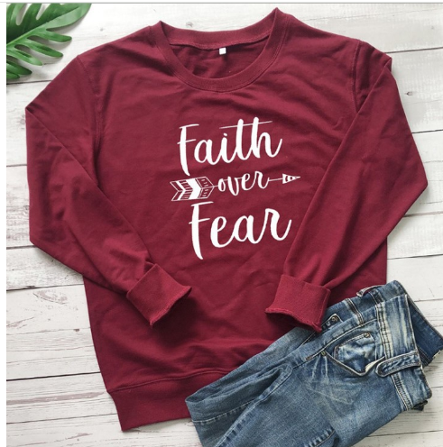 Faith Over Fear — Cotton Graphic T-Shirt