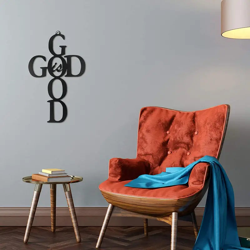 God Is Good — Metal Cross Wall Art