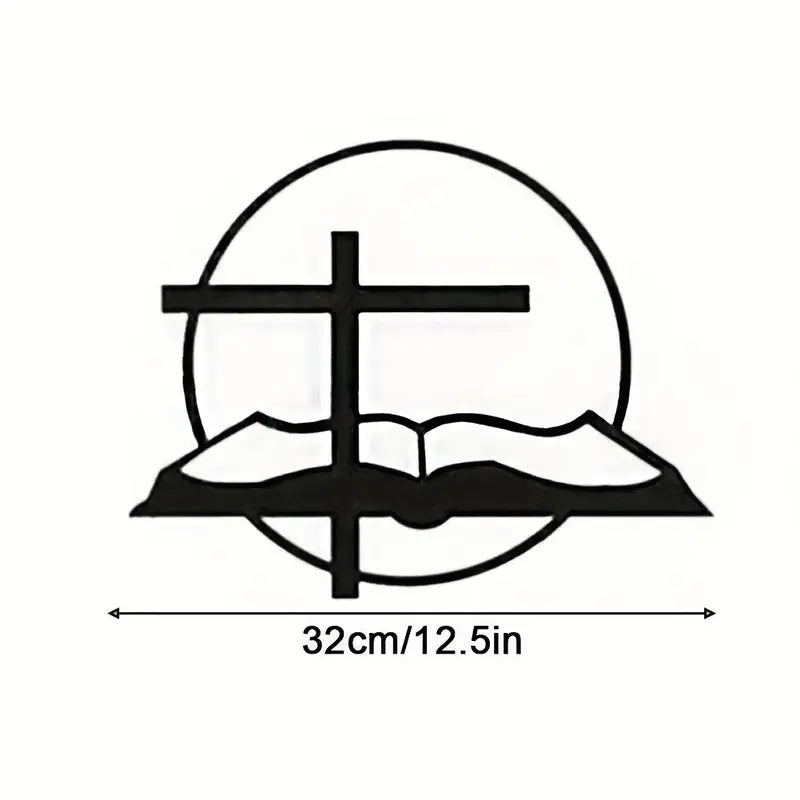 Bible Verse Metal Wall Sign — Black