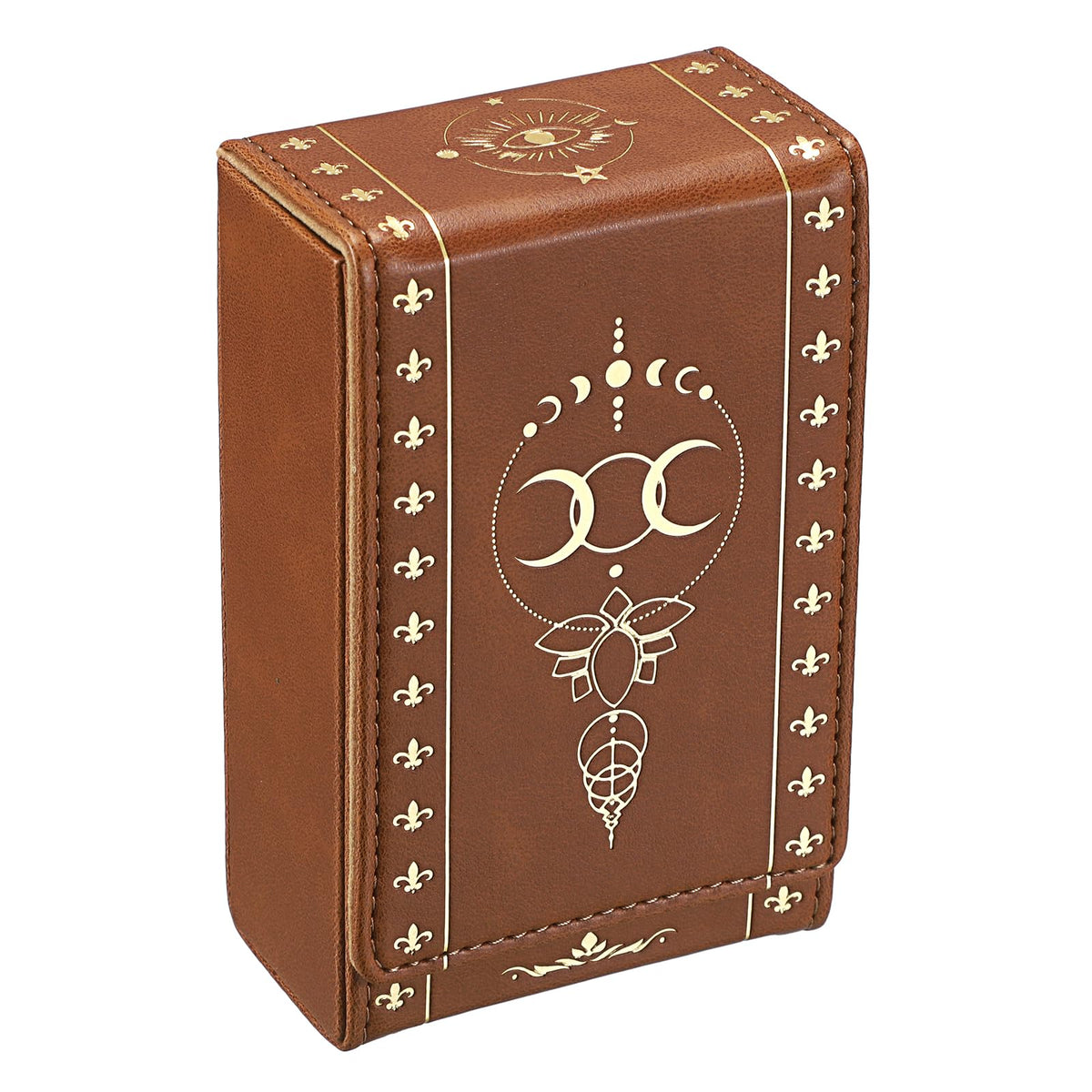 JUXYES PU Leather Tarot Card Protective Case Moon Pattern Design Tarot Deck Storage Pouch Tarot Card Holder Tarot Pouch Bag for Playing Cards and Standard Size Tarot Cards Tarot Deck