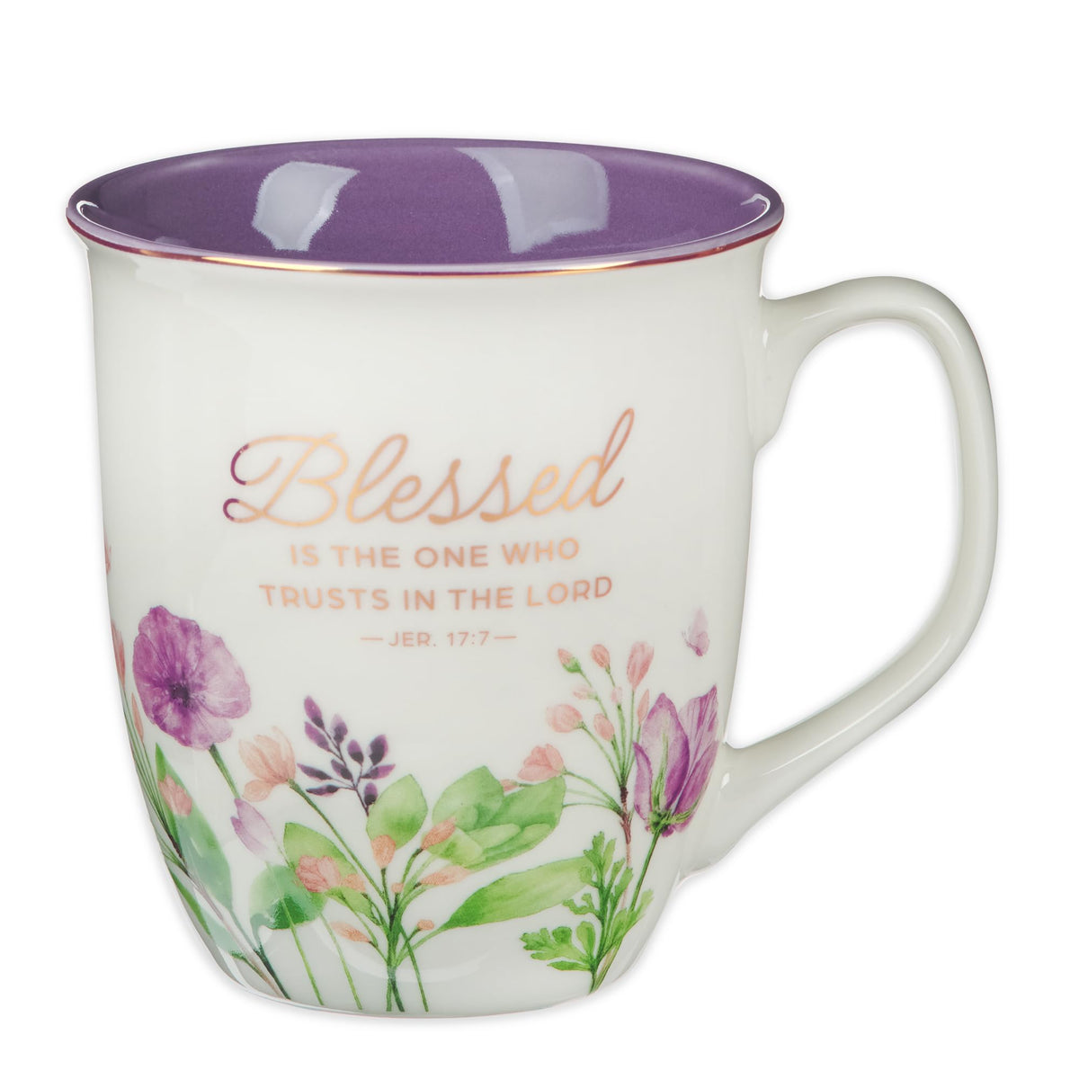 Blessed — Floral Scripture Mug (14 oz)