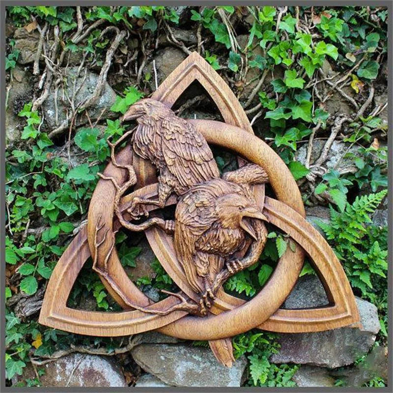 Pagan Gods Carving Rune Resin Wall Hanging Decor