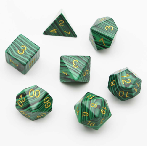 Mystic Gemstone Polyhedral Dice Set (One Set)