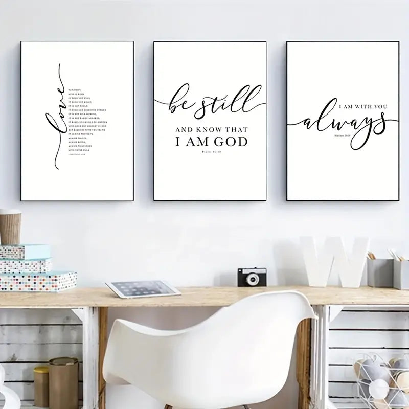 Bible Verse Art Prints — Unframed Set of 3