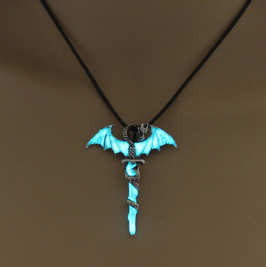 Glow-in-the-Dark Dragon Pendant Necklace