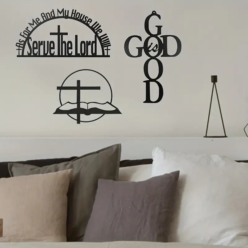 Bible Verse Metal Wall Sign — Black