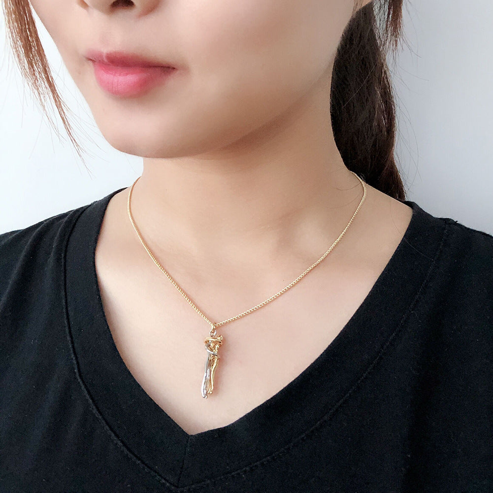 Couples Embrace Necklace - Creative Love Jewelry