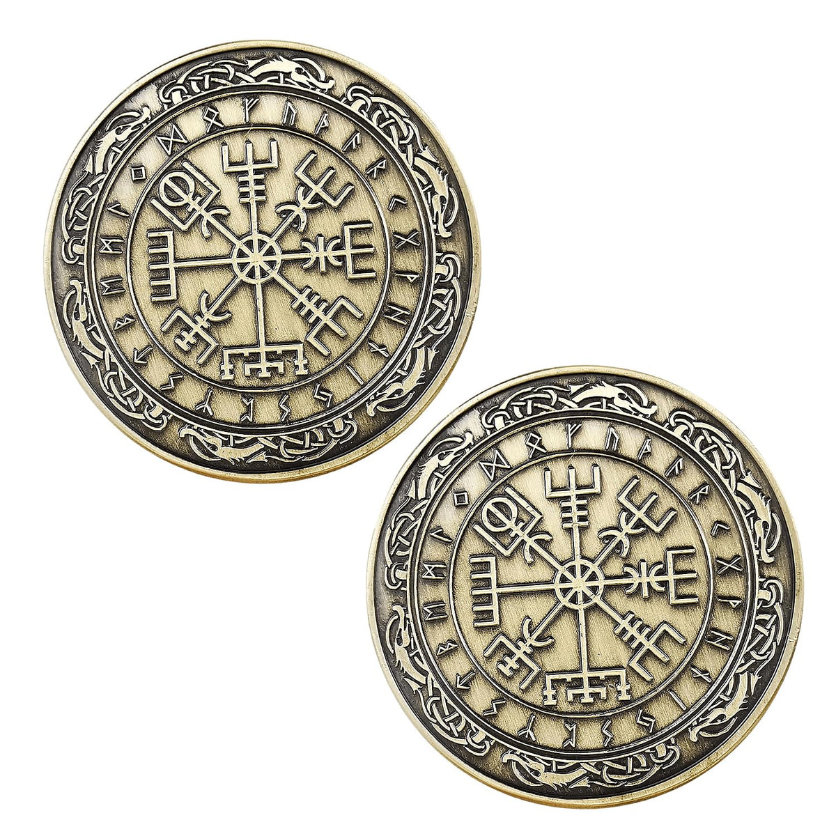Viking Vegvisir Challenge Coin Viking Compass Coin Nordic Mythology Coin