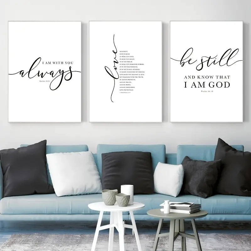 Bible Verse Art Prints — Unframed Set of 3