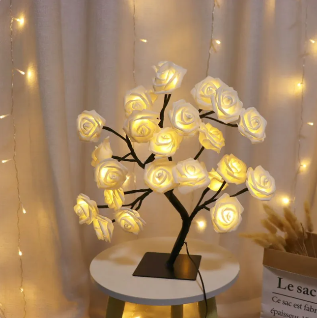 Romantic Rose Tree Lamp – Bedroom Decorative Light