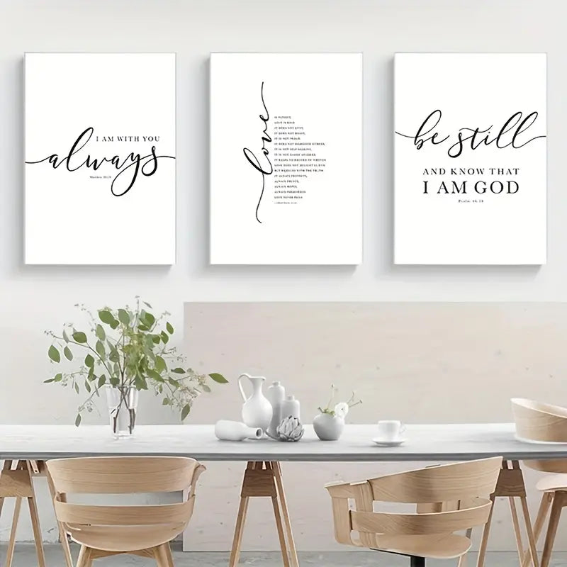 Bible Verse Art Prints — Unframed Set of 3