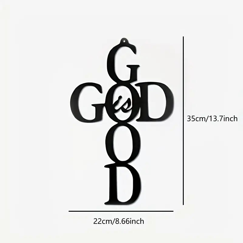 Bible Verse Metal Wall Sign — Black