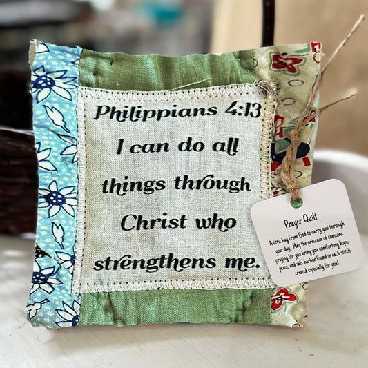 Philippians 4:13 — Mini Pocket Prayer Quilt