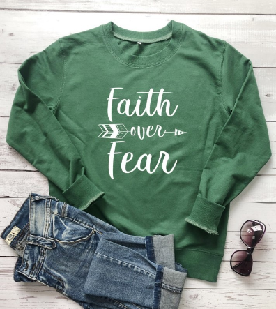 Faith Over Fear — Cotton Graphic T-Shirt