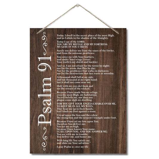 Psalm 91 — Wooden Scripture Wall Sign