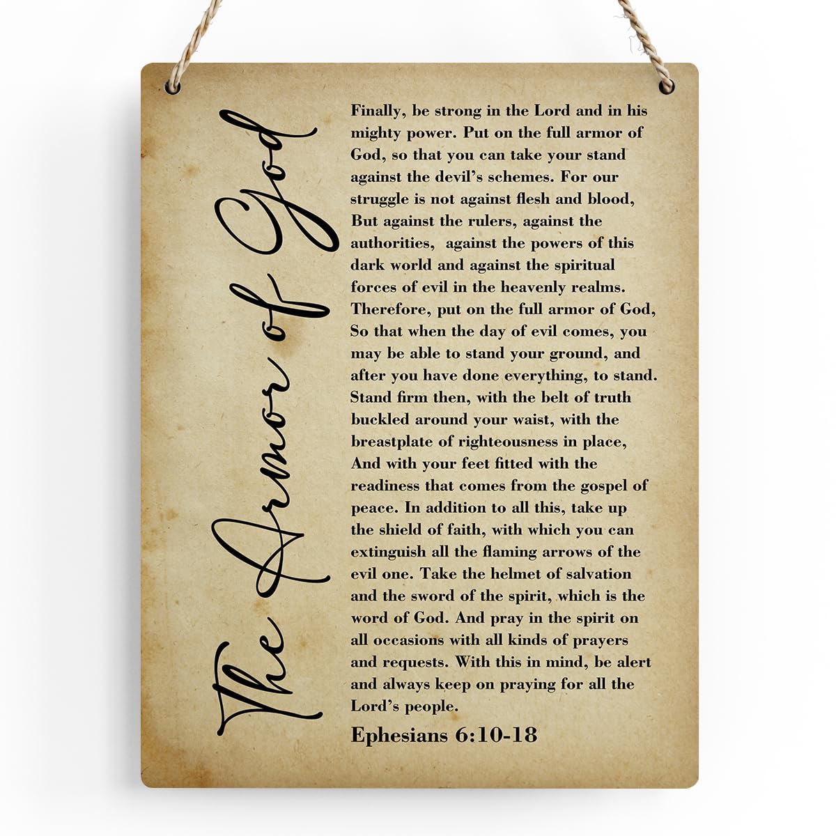 Armor of God — Ephesians 6:10–18 Wall Sign