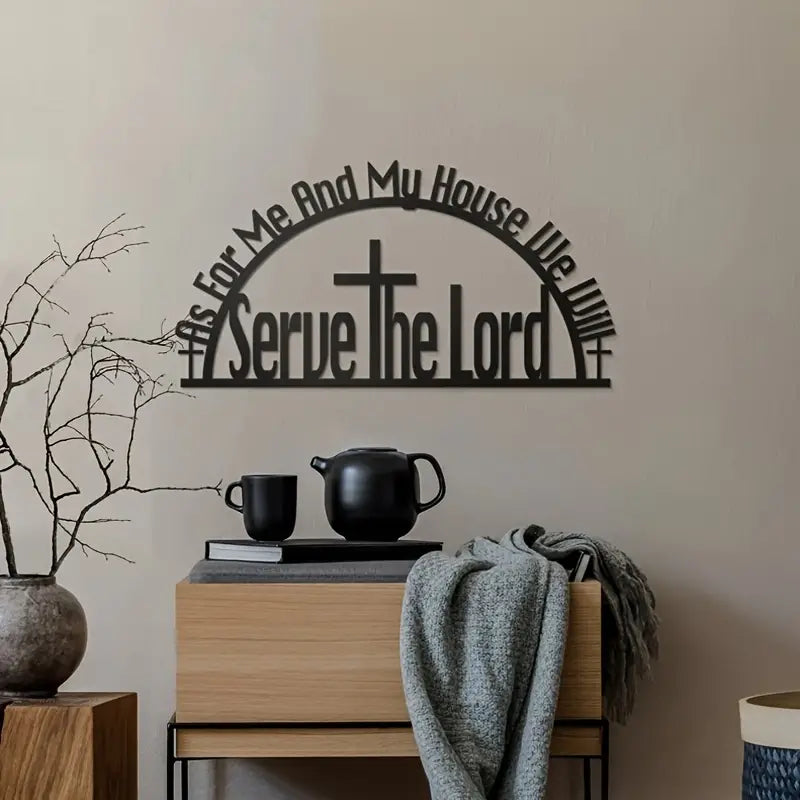 Bible Verse Metal Wall Sign — Black