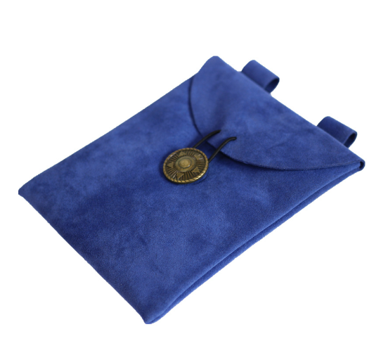 Medieval Renaissance Black Suede Leather Bag